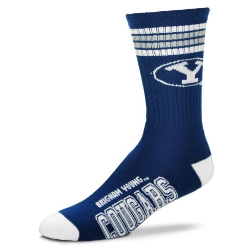 BYU Cougars 4 Stripe Deuce official licensed sport socks