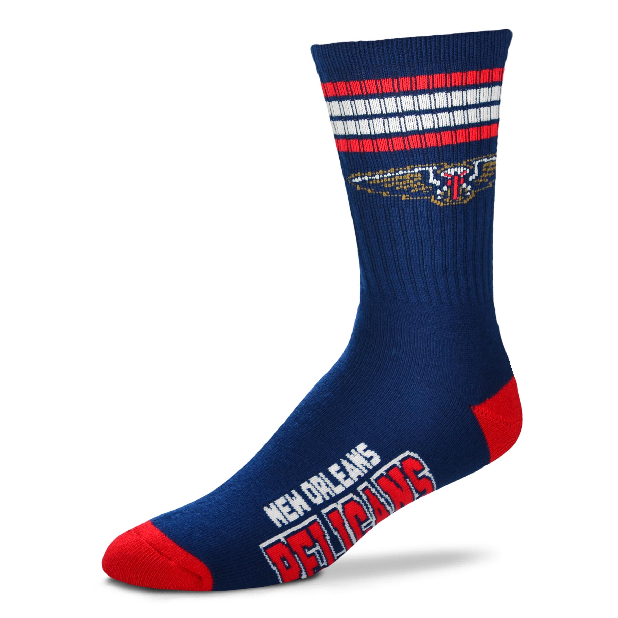 New Orleans Pelicans 4 Stripe Deuce official licensed sport socks