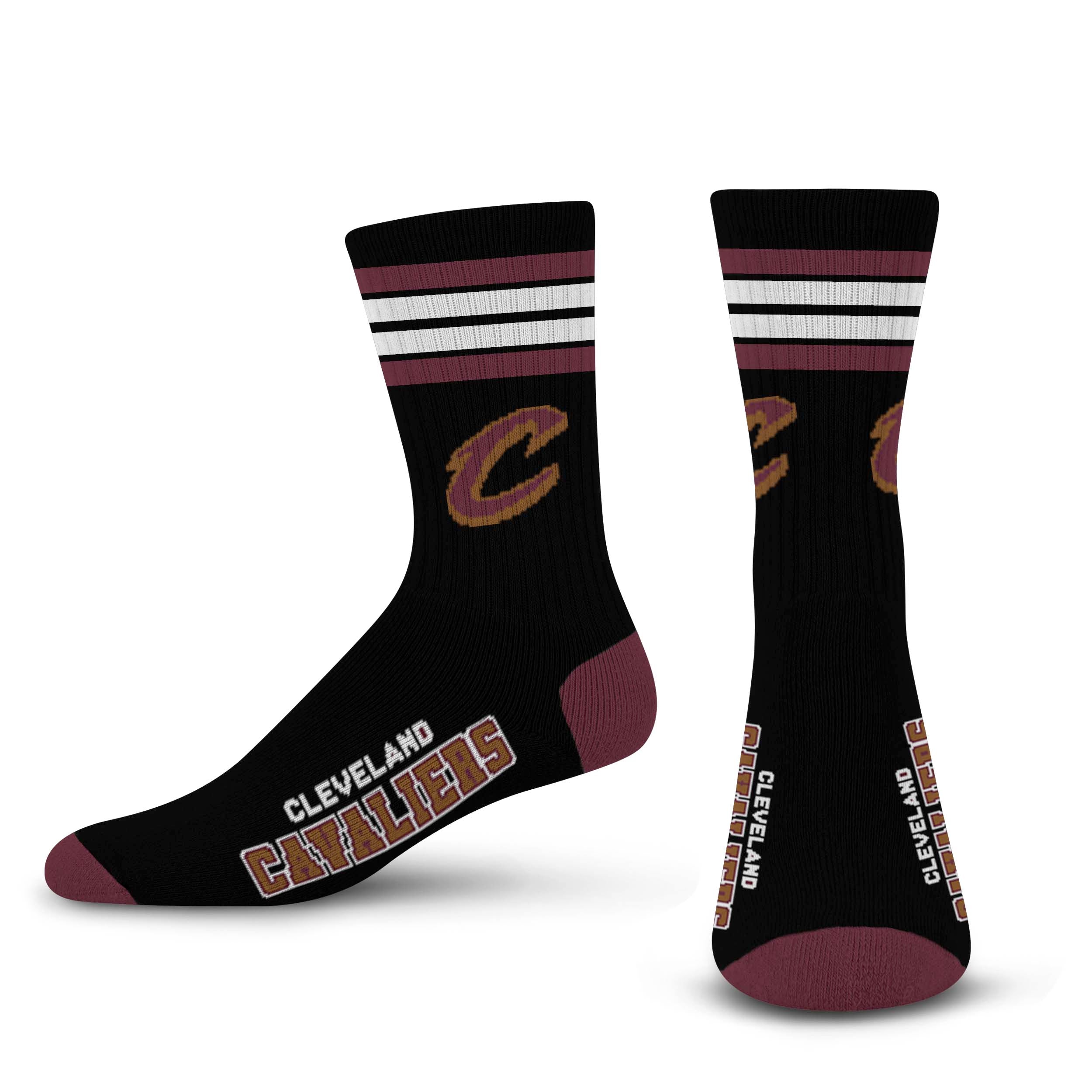 Cleveland Cavaliers 4 Stripe Deuce official licensed sport socks