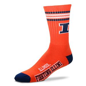 Illinois Fighting Illini 4 Stripe Deuce official licensed sport socks