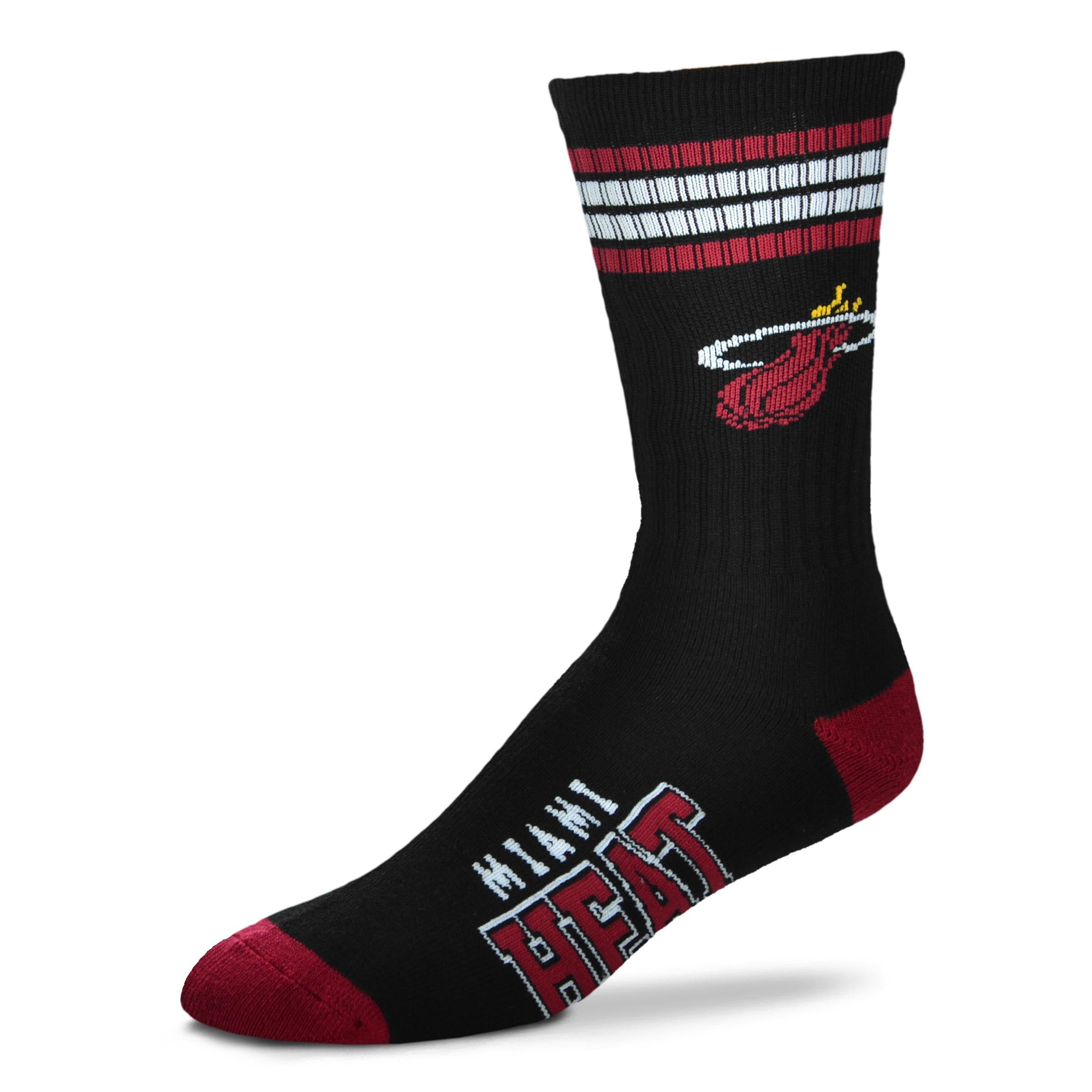 Miami Heat 4 Stripe Deuce official licensed sport socks