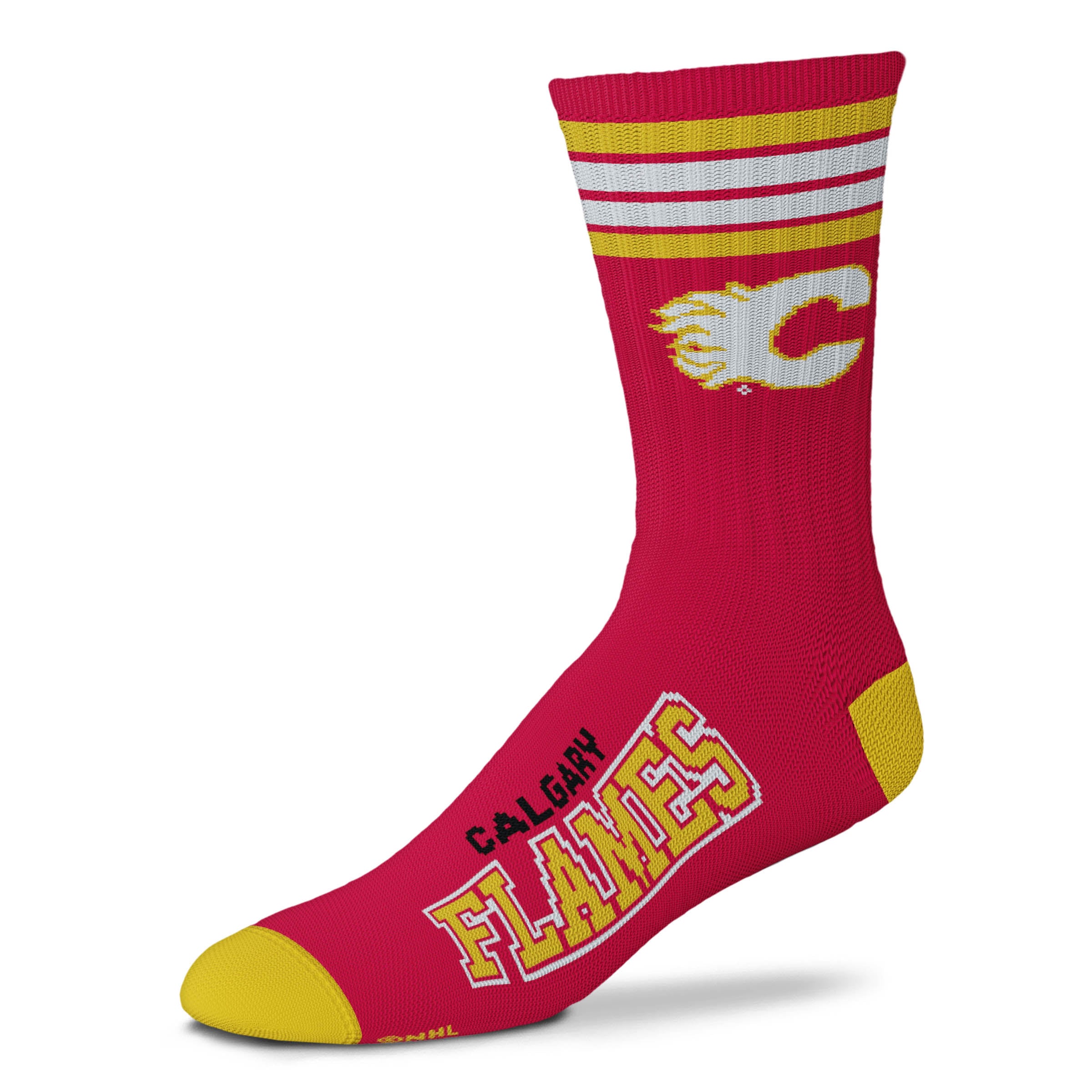 Calgary Flames 4 Stripe Deuce official licensed sport socks
