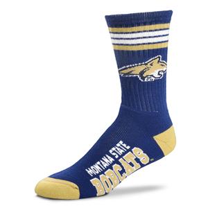 Montana State Bobcats 4 Stripe Deuce official licensed sport socks