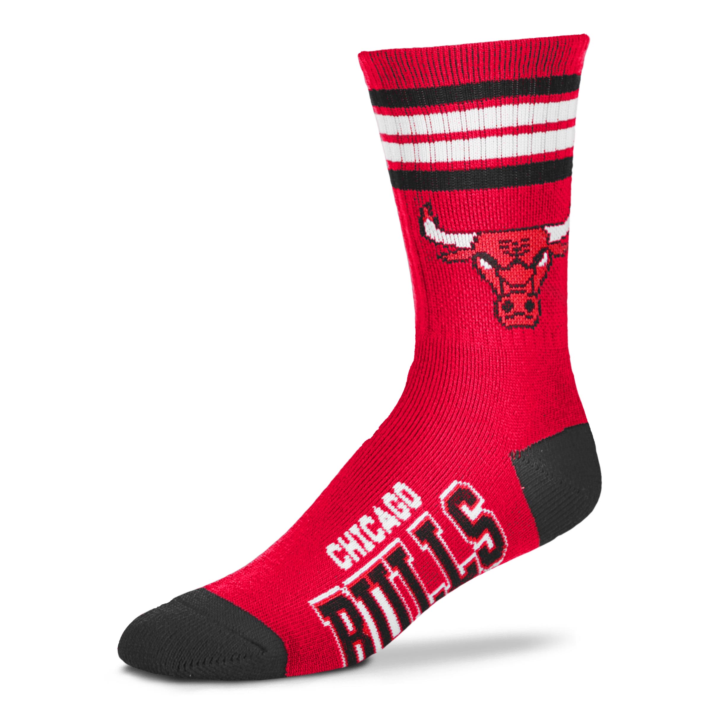 Chicago Bulls 4 Stripe Deuce official licensed sport socks