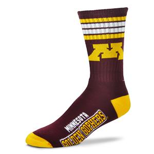 Minnesota Golden Gophers 4 Stripe Deuce official licensed sport socks