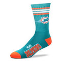 Miami Dolphins 4 Stripe Deuce official licensed sport socks