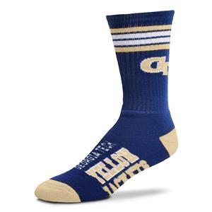 Georgia Tech Yellow Jackets 4 Stripe Deuce official licensed sport socks