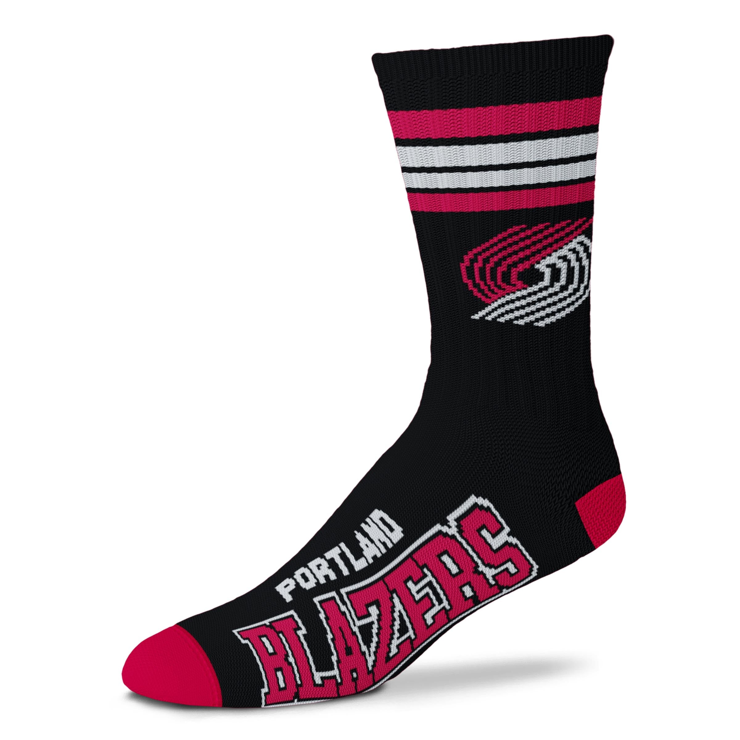 Portland Trail Blazers 4 Stripe Deuce official licensed sport socks