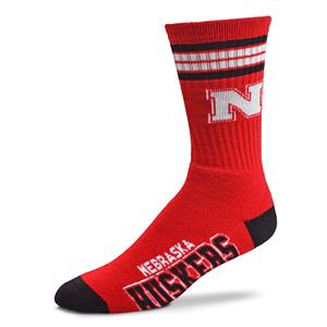 Nebraska Cornhuskers 4 Stripe Deuce official licensed sport socks